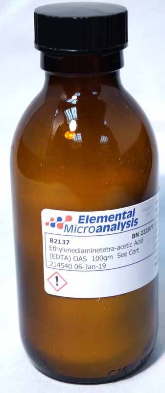 Ethylenediaminetetra-acetic Acid (EDTA) OAS  100gm  See Cert 446654 Expiry 02-May-29