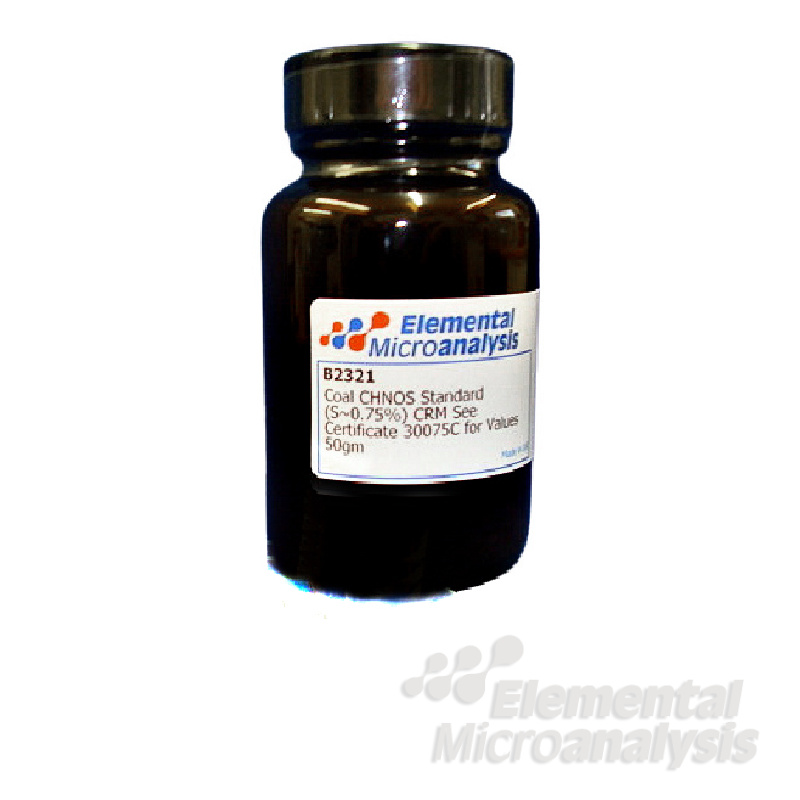 Discontinued please consider part B2329

Ultimate Coal CHNS Standard (S~1.11%) See Certificate 776723  for Values 50g