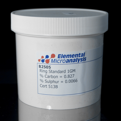 Carbon & Sulfur in Steel Ring Standard 1GM Approximate values 0.786%C 0.015%S 7860ppmC 150ppmS See certificate 723B. 454gm
