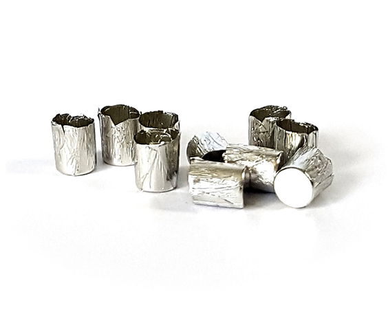 Tin Capsules Pressed Standard Weight 4.75 x 4mm pack of 100