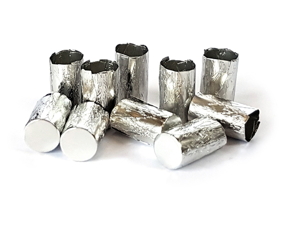 Tin Capsules Pressed Standard Weight 11.5 x 7mm pack of 100