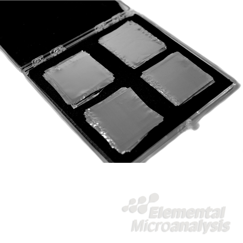 Tin Foil Squares Standard Weight 22 x 22mm pack of 100 - Elemental  Microanalysis