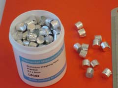 Aluminium Weighing Pans Pressed 6.5 x 8mm pack of 100
