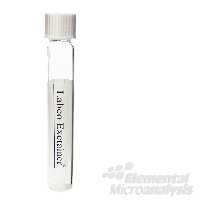Labco Exetainer® 12ml Soda Glass Vials - Flat Bottomed Non-Evacuated, Labelled, Double Wadded White Cap. Pack of 500