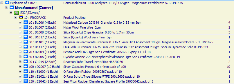 Consumables Kit 1000 Analyses 1108/I Oxygen 

Magnesium Perchlorate 5.1. UN1475
SODIUM HYDROXIDE, SOLID, 8, UN1823