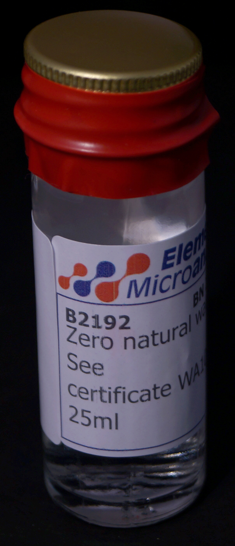 2H and 18O isotope IRMS standard Zero natural water See certificate WA102B 25ml