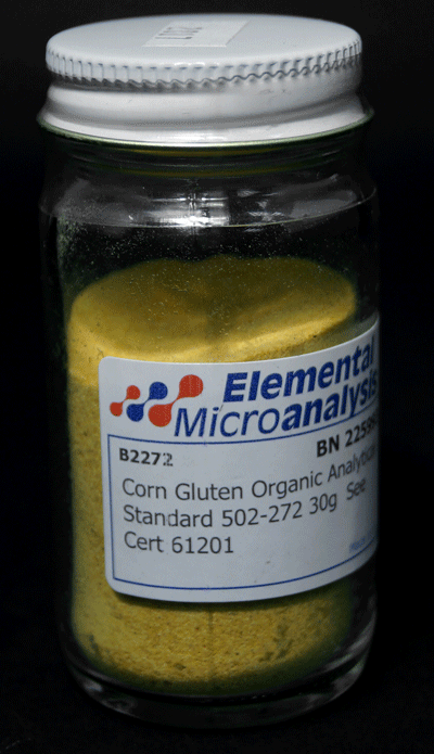 TEMPORARILY UNAVAILABLE

Corn Gluten Organic Analytical Standard 502-272 30g  See Cert 61201