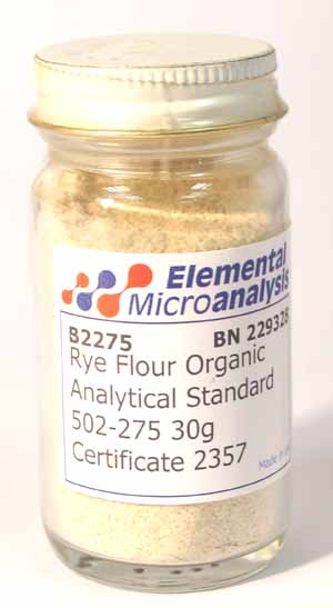 Rye Flour Organic Analytical Standard 502-275 30g Certificate 52301