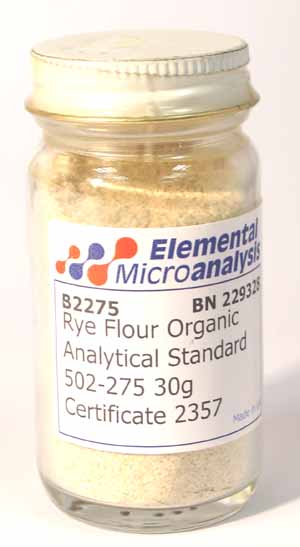 Rye Flour Organic Analytical Standard 502-275 30g Certificate 240910