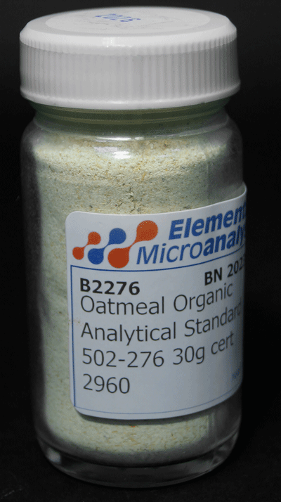 Oatmeal Organic Analytical Standard 502-276 30g cert 1216E
