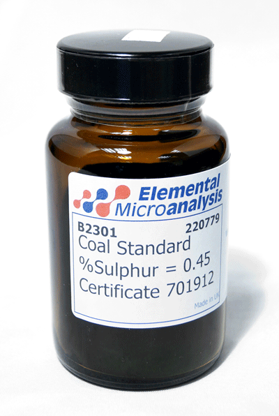 Coal Standard Sulphur Range 0.48% 4800ppmS 502-202 50gm See Cert: 011119