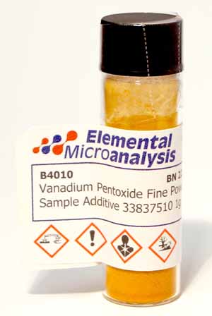 Vanadium Pentoxide Fine Powder Sample Additive 33837510 1g

Vanadium Pentoxide Non Fused Form 6.1. UN2862