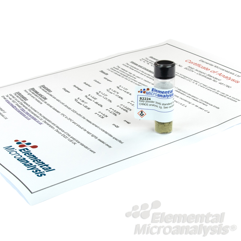 Kelp powder IRMS standard for CNS analysis 1g. See certificate 481780