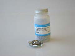 Stainless Steel Pin Standard 1GM Approximate values 0.0585%C 0.0191%S 585ppmC 191ppmS See certificate 240507 actual values. 454gm