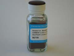 Nodular Iron Powder Standard Approximate values 3.88%C 0.021%S 38800ppmC 210ppmS See certificate 422G for actual values. 150gm