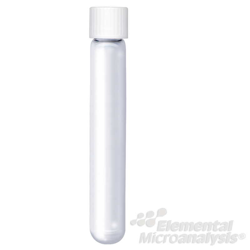 Labco-Exetainer-12ml-Borosilicate-Glass-Vial-Round-Bottom-104x15.5mm-Evacuated-Unlabelled-Wide-Thread-Seal-+-White-Cap.-Pack-of-1000