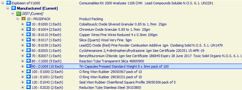 Consumables Kit 1000 Analyses 1106 CHN 

Lead Compounds Soluble N.O.S. 6.1. UN2291
Toxic Solid Organic N.O.S. 6.1. UN2811