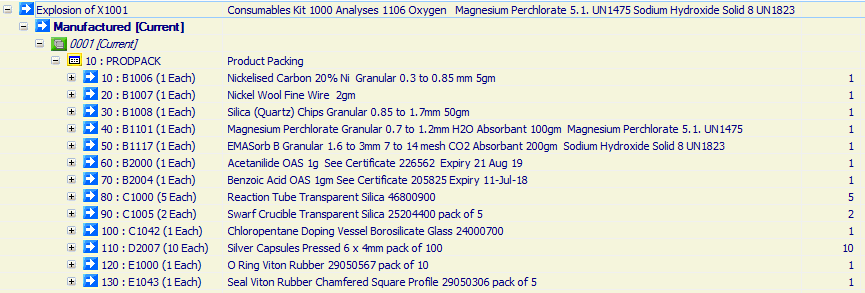 Consumables Kit 1000 Analyses 1106 Oxygen 

Magnesium Perchlorate 5.1. UN1475
Inorganic N.O.S. 8 UN3262
