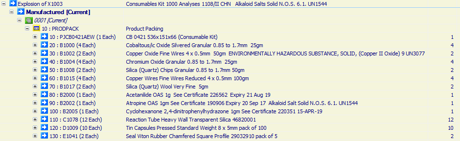 Consumables Kit 1000 Analyses 1108/II CHN 

Alkaloid Salts Solid N.O.S. 6.1. UN1544