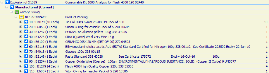 Consumable Kit 1000 Analysis for Flash 4000 190 02440