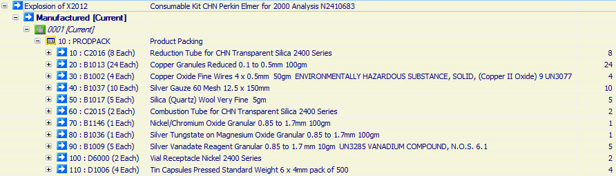 Consumable Kit CHN Perkin Elmer for 2000 Analysis N2410683

UN3285 VANADIUM COMPOUND, N.O.S. 6.1