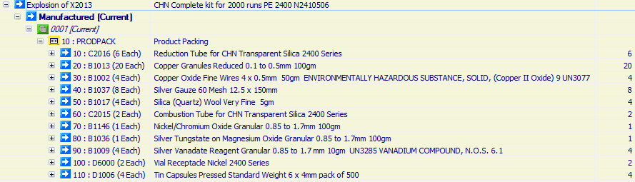 CHN Complete kit for 2000 runs PE 2400 N2410506

UN3285 VANADIUM COMPOUND, N.O.S. 6.1