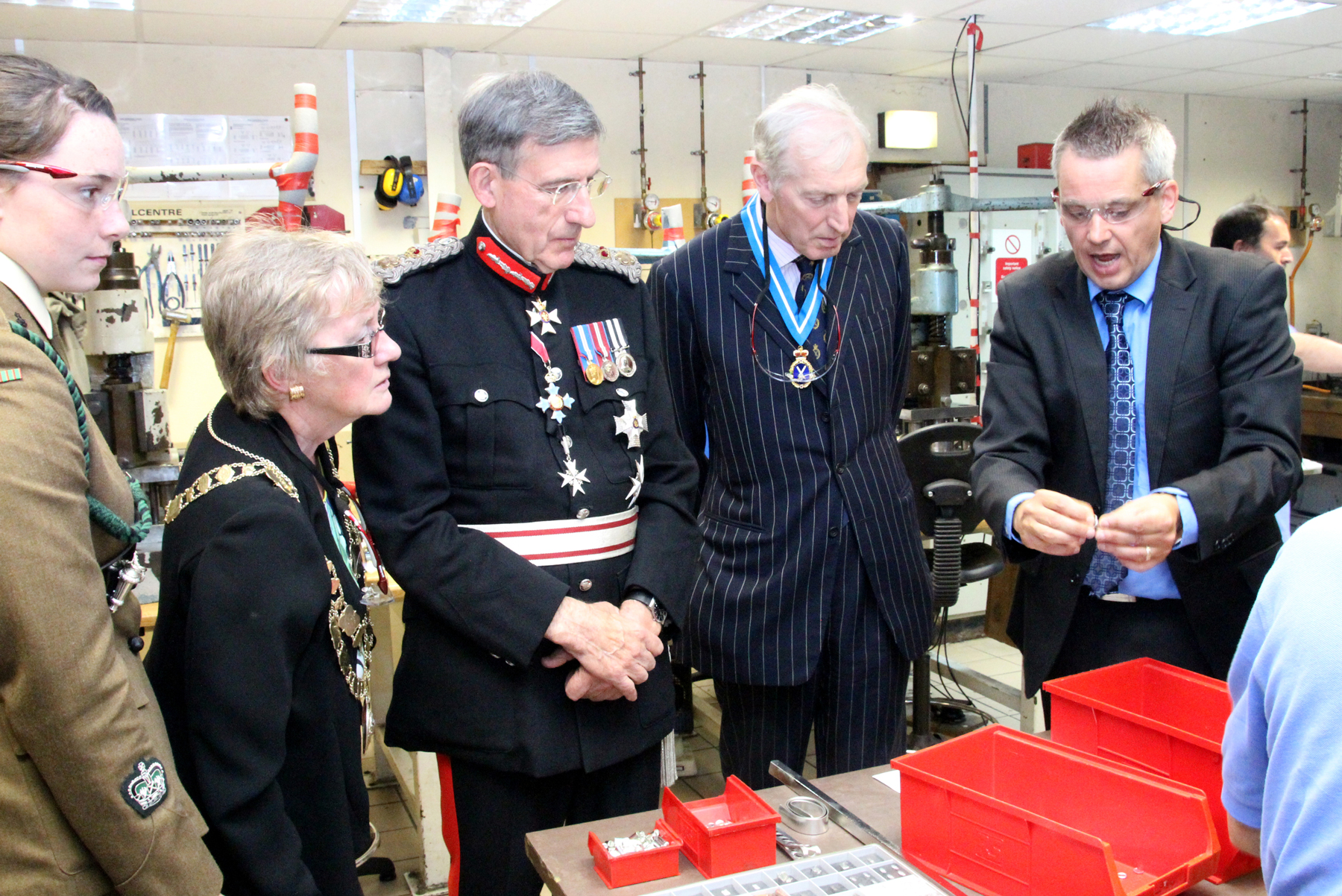 Operations Director Paul Stevens shows guests around the Press (Consumables) workshop