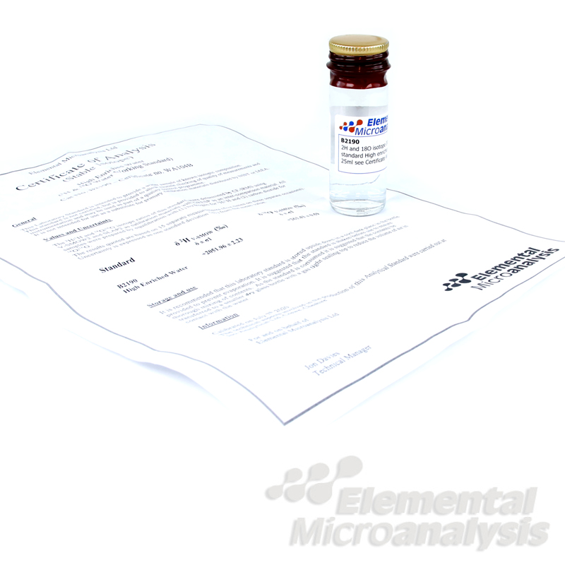 2H and 18O isotope IRMS standard High enriched water 25ml see Certificate WA104B