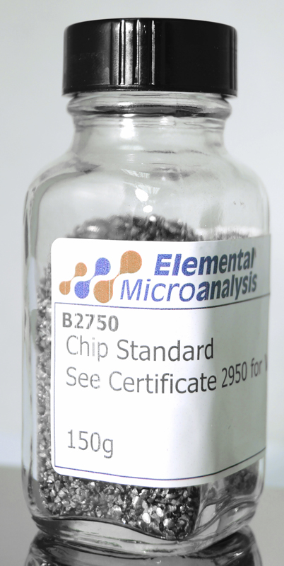 Chip Standard Approximate values 0.176%C 0.024%S 0.0087%N 1760ppmC 87ppmN 240ppmS See certificate 123D for actual values. 150gm