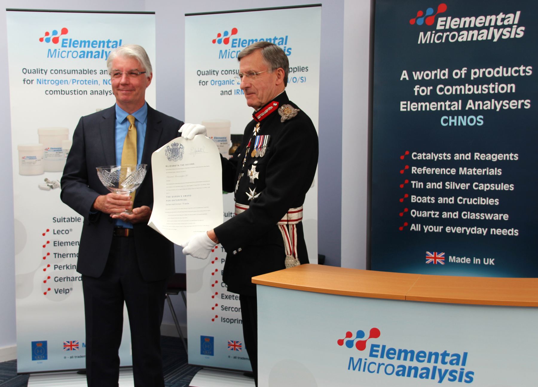 Ian Smith receives The Queens Award from the Lord Lieutenant of Devon