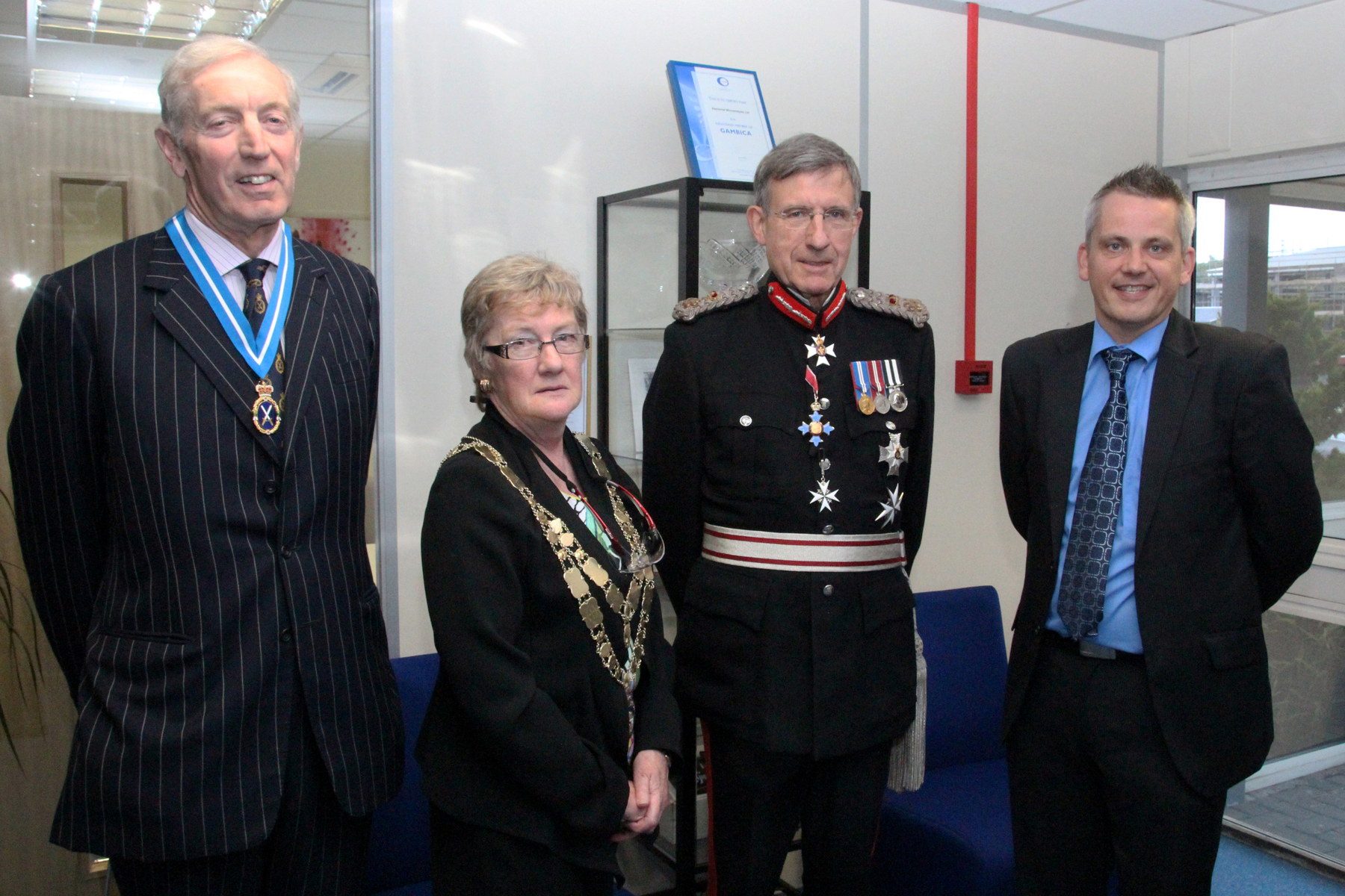 (R-L) Paul Stevens Operations Director meets with the Lord Lieutenant of Devon, Mayor of West Devon and the High Sheriff of Devon